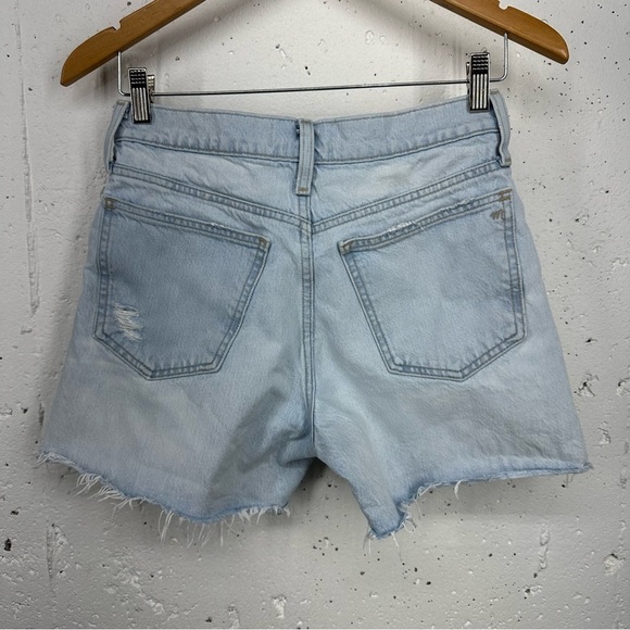 Madewell size 24 Relaxed Mid-Length Denim Shorts Distressed Arnham Wash - Picture 5 of 13